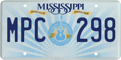 MS license plate MPC298