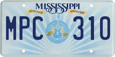 MS license plate MPC310