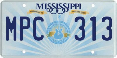 MS license plate MPC313