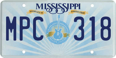 MS license plate MPC318