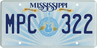 MS license plate MPC322
