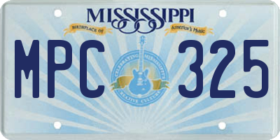 MS license plate MPC325