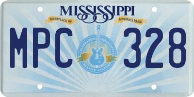 MS license plate MPC328