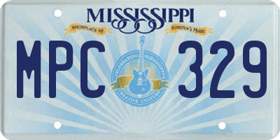 MS license plate MPC329
