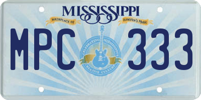 MS license plate MPC333