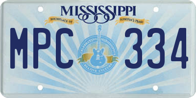 MS license plate MPC334