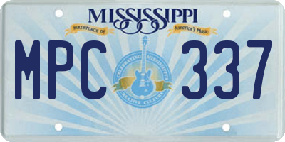 MS license plate MPC337
