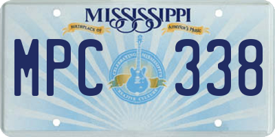 MS license plate MPC338