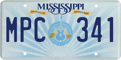MS license plate MPC341