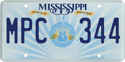 MS license plate MPC344