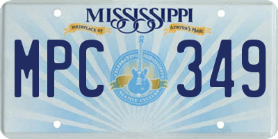 MS license plate MPC349