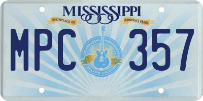 MS license plate MPC357