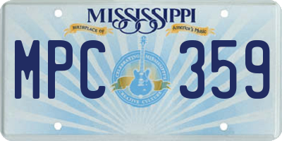 MS license plate MPC359