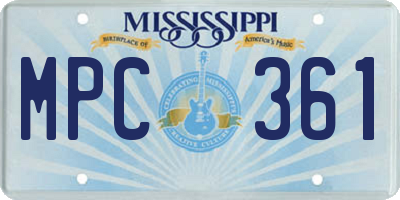 MS license plate MPC361