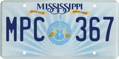 MS license plate MPC367