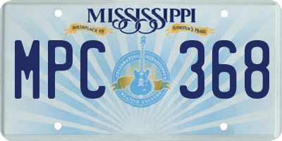 MS license plate MPC368