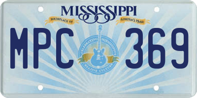 MS license plate MPC369