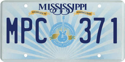 MS license plate MPC371