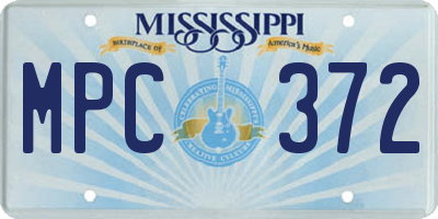 MS license plate MPC372