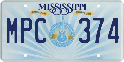 MS license plate MPC374