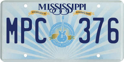 MS license plate MPC376
