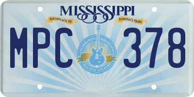 MS license plate MPC378