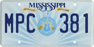 MS license plate MPC381