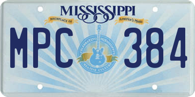 MS license plate MPC384