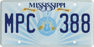 MS license plate MPC388