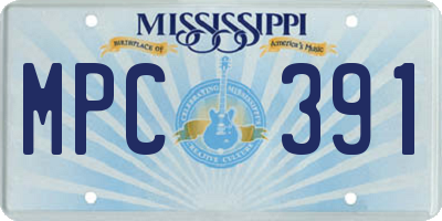 MS license plate MPC391