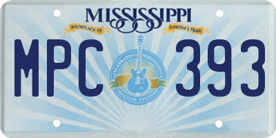 MS license plate MPC393