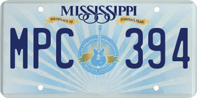 MS license plate MPC394