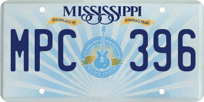 MS license plate MPC396