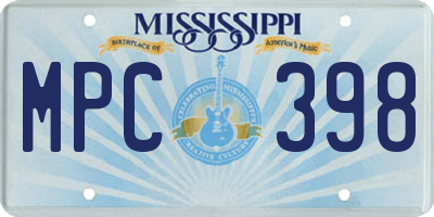 MS license plate MPC398