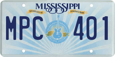 MS license plate MPC401