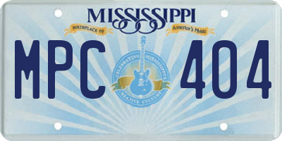 MS license plate MPC404