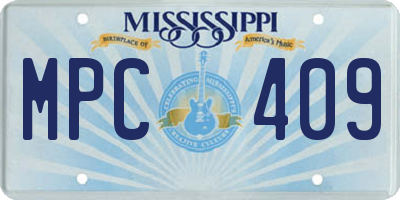 MS license plate MPC409
