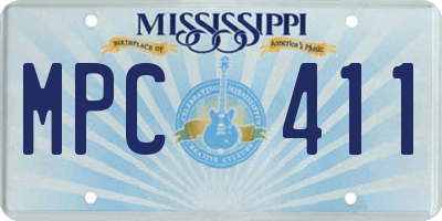 MS license plate MPC411