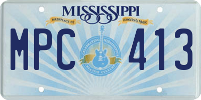 MS license plate MPC413