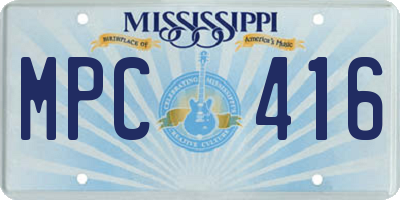 MS license plate MPC416