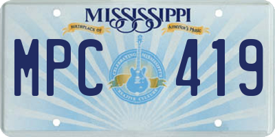 MS license plate MPC419