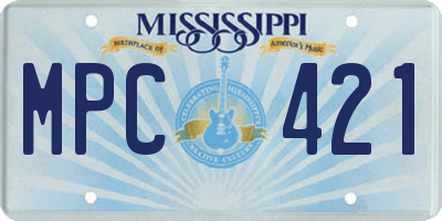 MS license plate MPC421