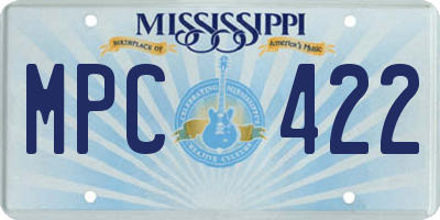 MS license plate MPC422
