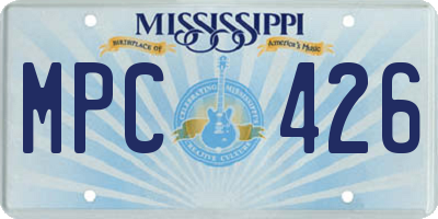 MS license plate MPC426