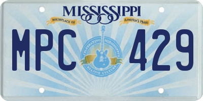 MS license plate MPC429