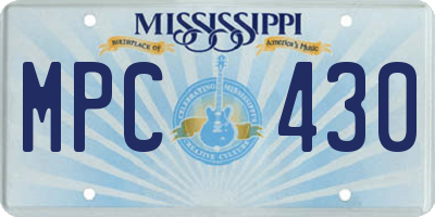 MS license plate MPC430