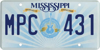MS license plate MPC431