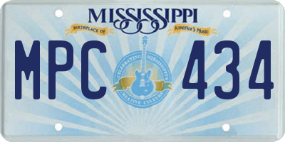 MS license plate MPC434