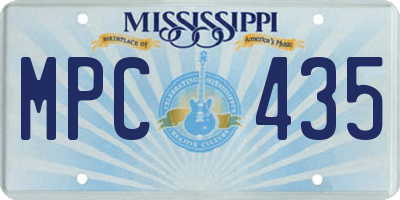MS license plate MPC435