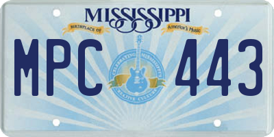 MS license plate MPC443